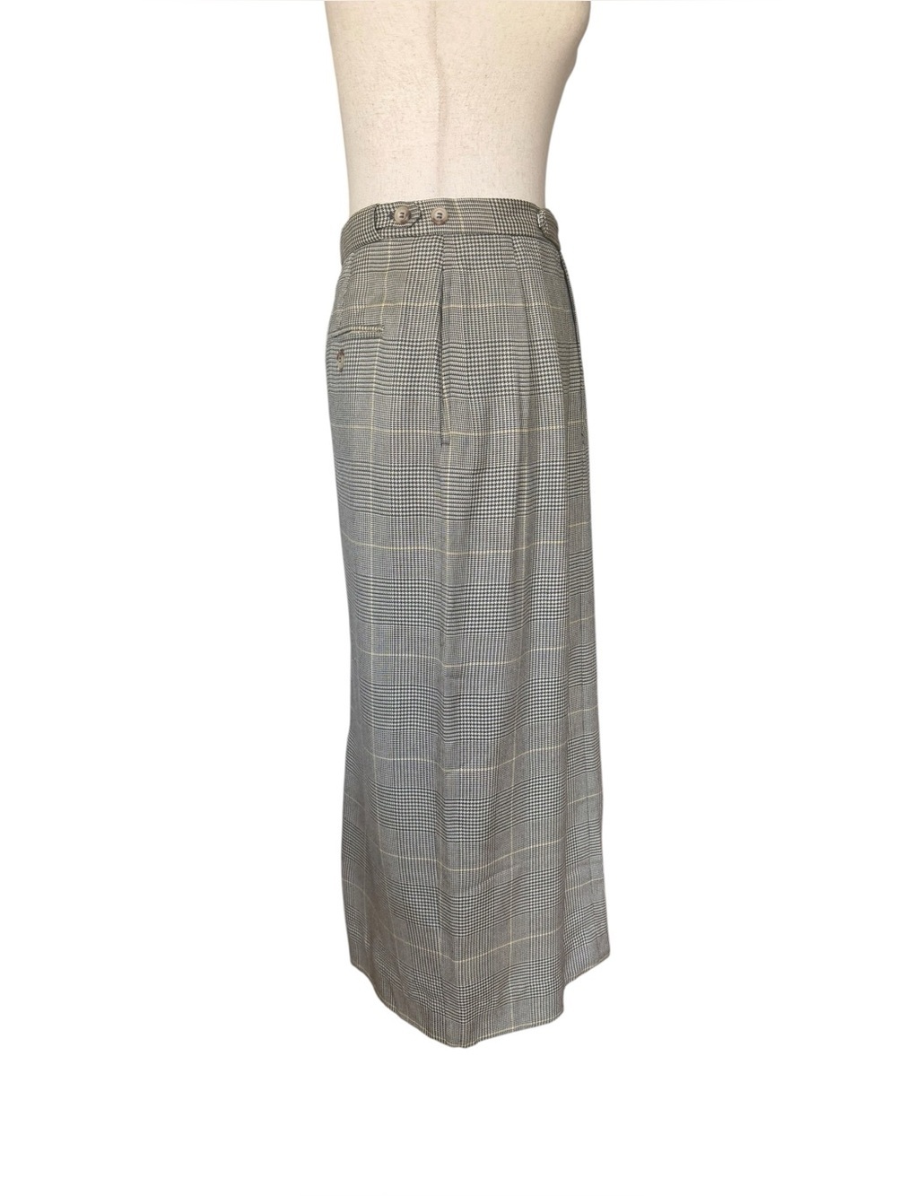 Vintage 70s 80s Ralph Lauren Glen Plaid Midi Skirt Classic Preppy sz Small - Picture 4 of 16